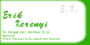 erik kerenyi business card